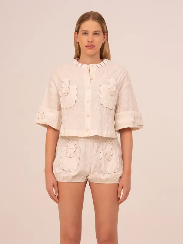 Dune White Cropped Shirt