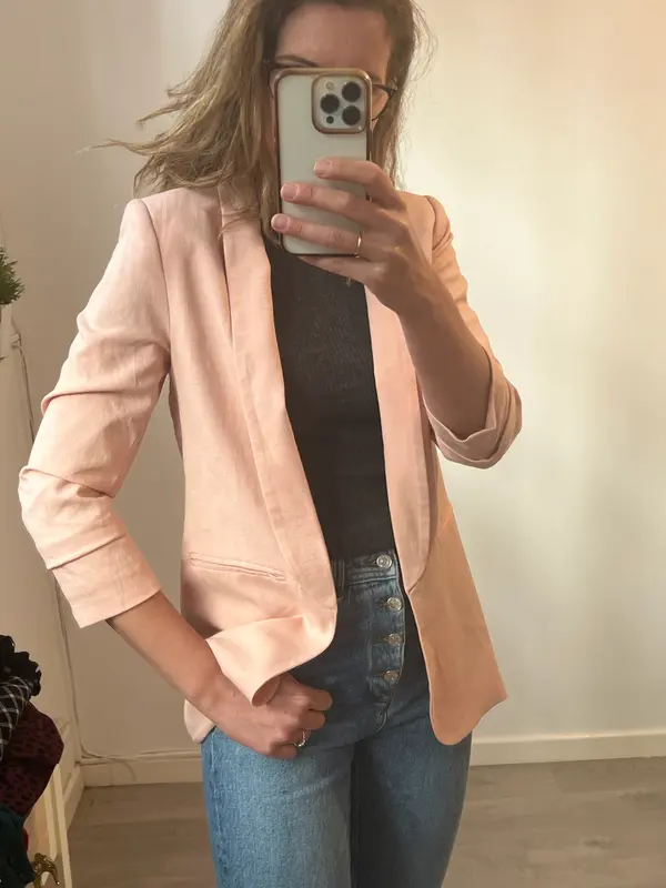 EASY WEAR. Blazer rosa claro  fluida. T S