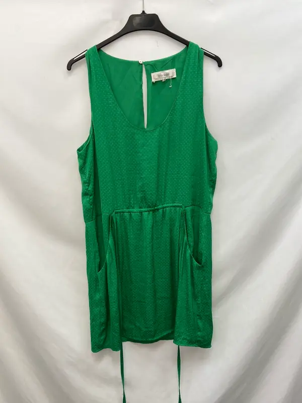 EASY WEAR. Vestido verde bordaro T.40