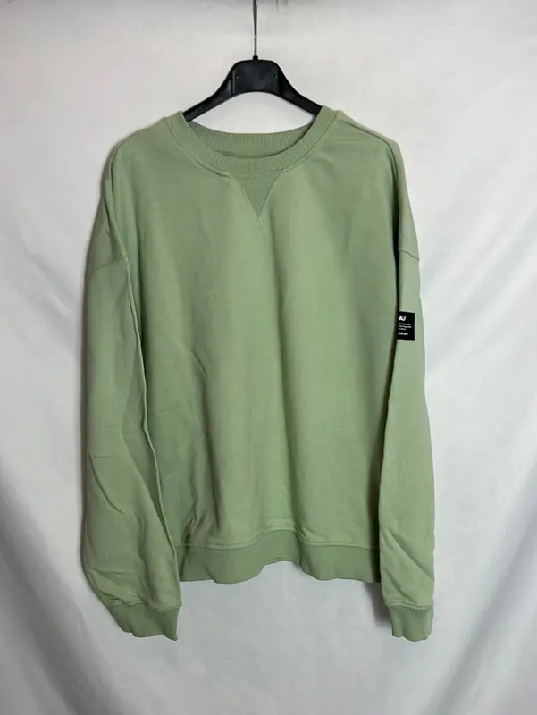 ECOALF. Sudadera verde claro letras espalda. T XL