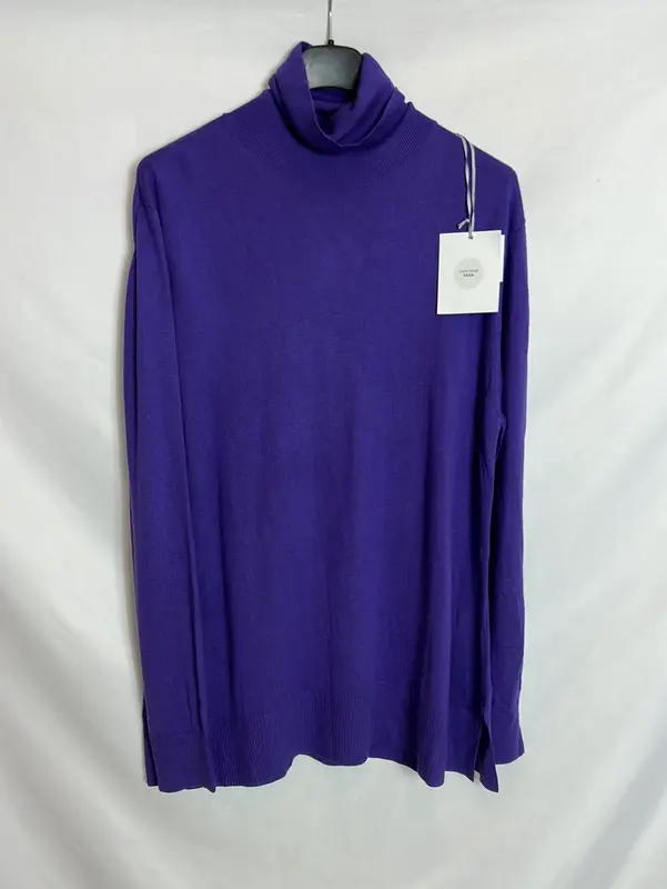 EL CORTE INGLÉS. Jersey morado con seda.  T M