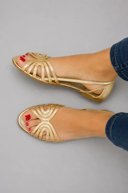 Elena™ | Sandalias Doradas Luz de Verano