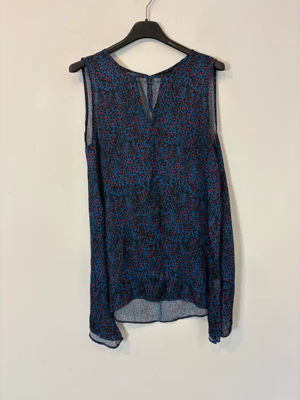 ELOGY. Top fluido azul estampado