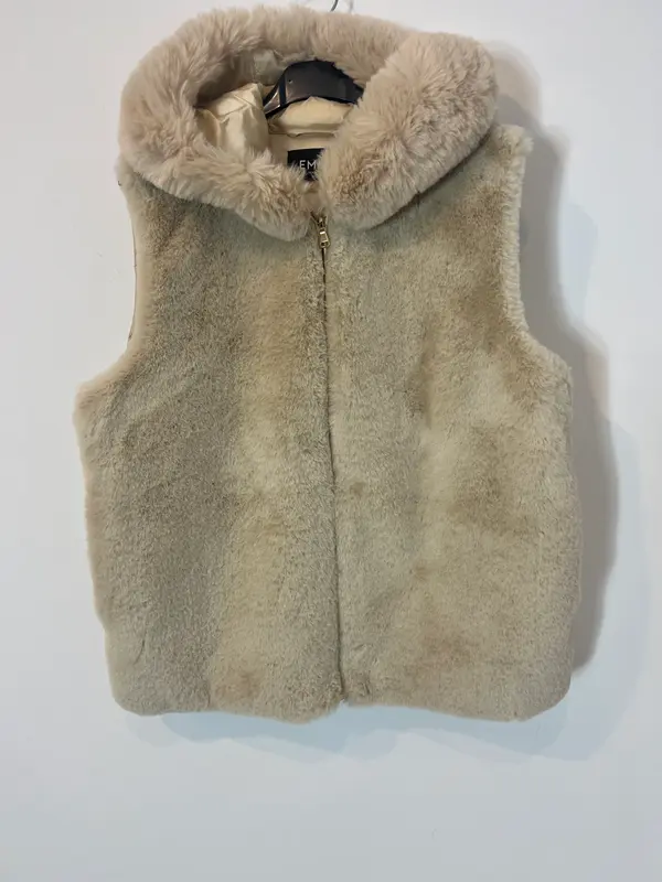 EMME MARELLA. Chaleco pelo beige T.38