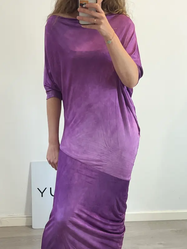 ESCADA SPORT. Vestido fluido morado. T 42