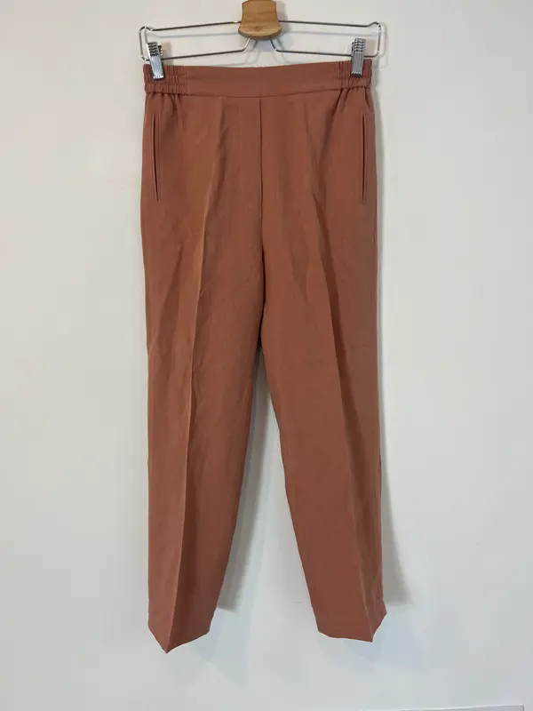 ETRO. Pantalón lino y seda rosa palo. T 34
