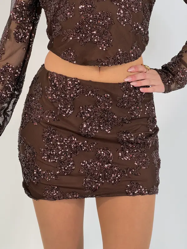 Falda bordados lentejuelas