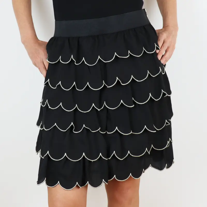Falda corta negra con volantes Bgo and Me