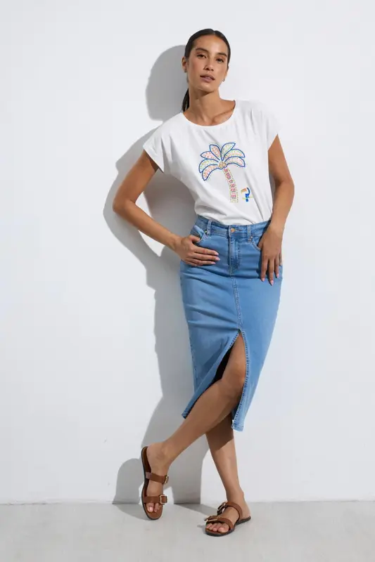 Falda Inga Celeste