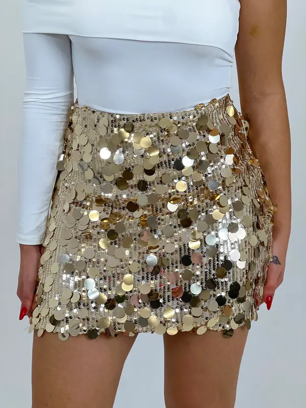 Falda lentejuelas combinada