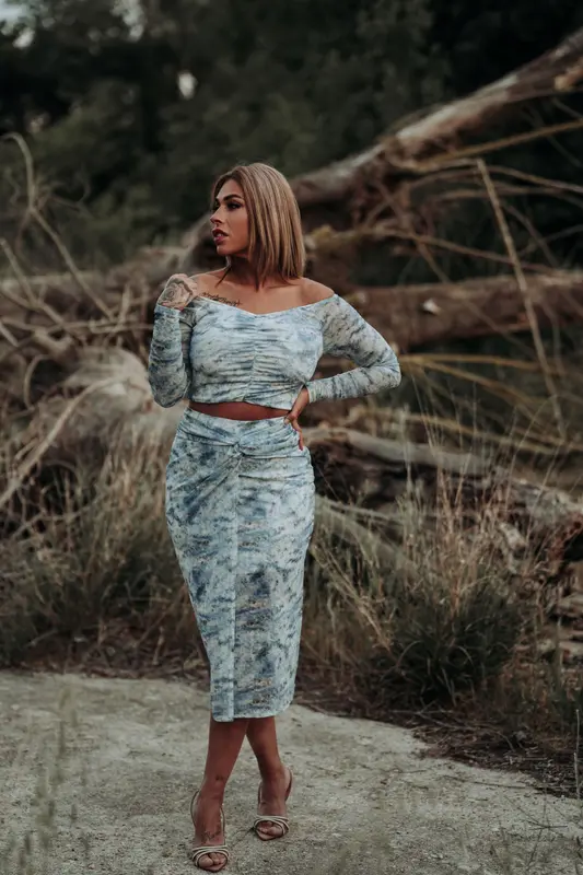 Falda midi marmolada