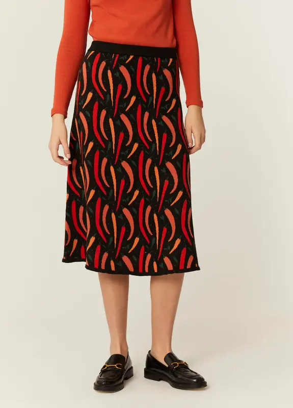 FALDA PUNTO ESTAMPADA PIMIENTO CHILLY