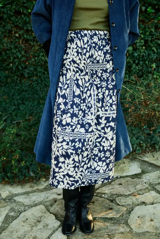 Falda Selma Bleu hibiscus