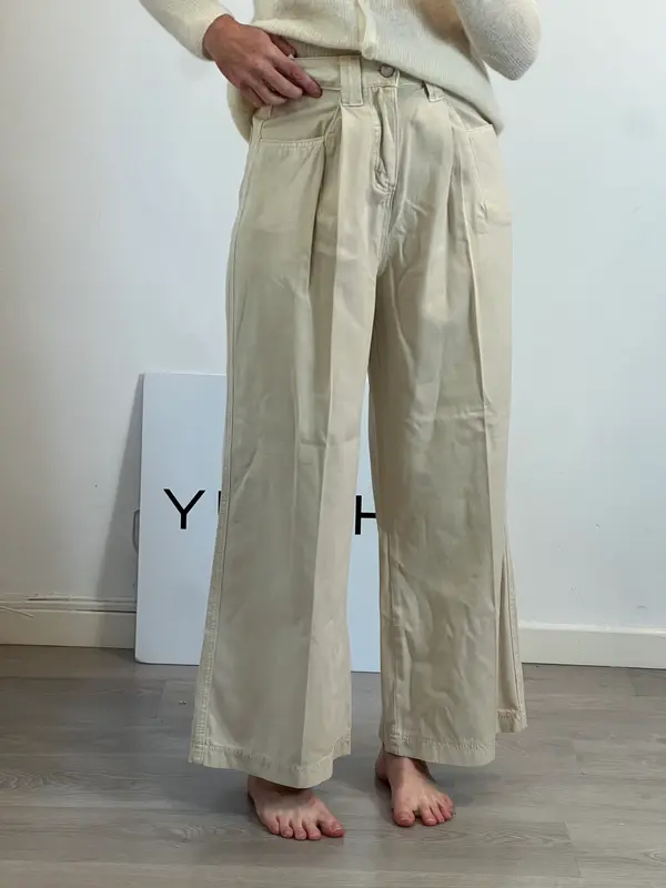 FEELHOO. Pantalón fluido beige. T XS