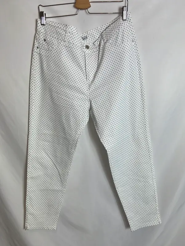 FESTA. Pantalón denim pitillo lunares. T 48