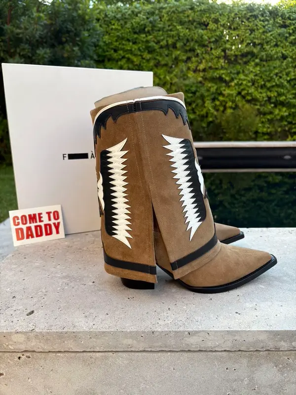 FILLES A PAPA. Botines piel Texas Low Camel. T 40
