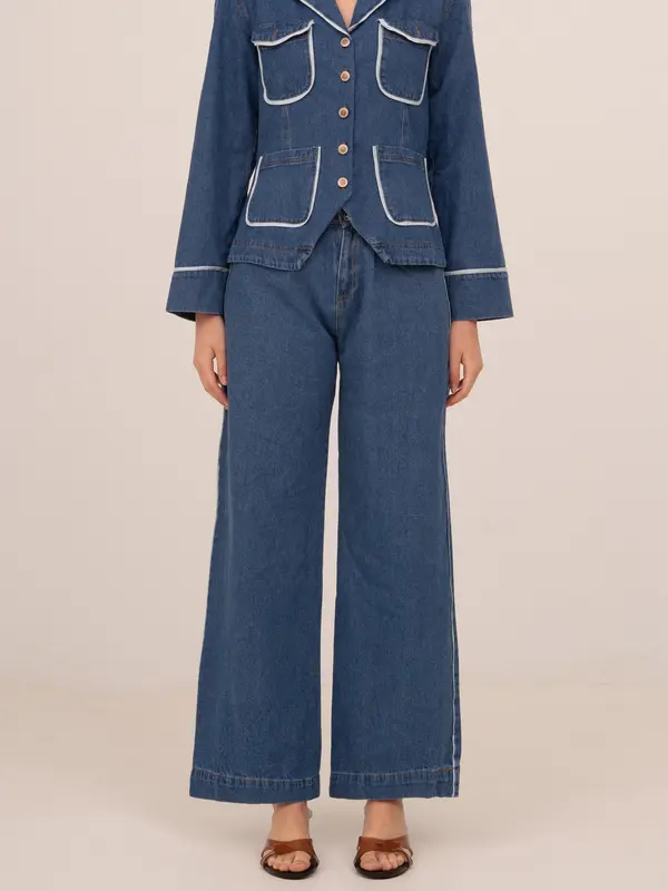 Flash Denim Wide Leg Pants