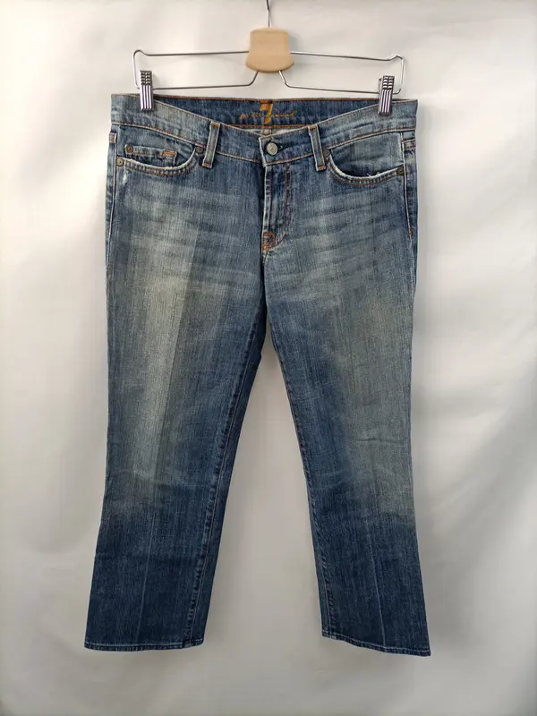 FOR ALL 7 MANKIND. Pantalón efecto desgastado T.29 (42)