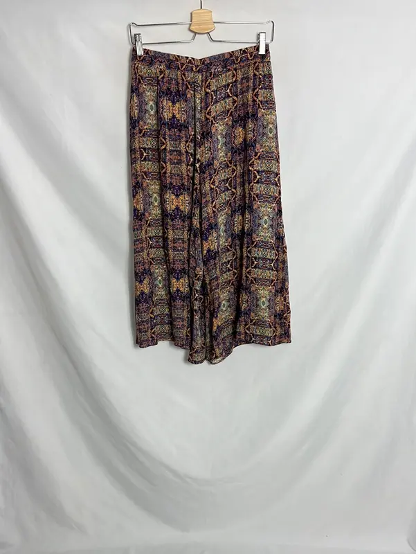 FOREVER 21 Pantalón culotte multicolor fluido. T M