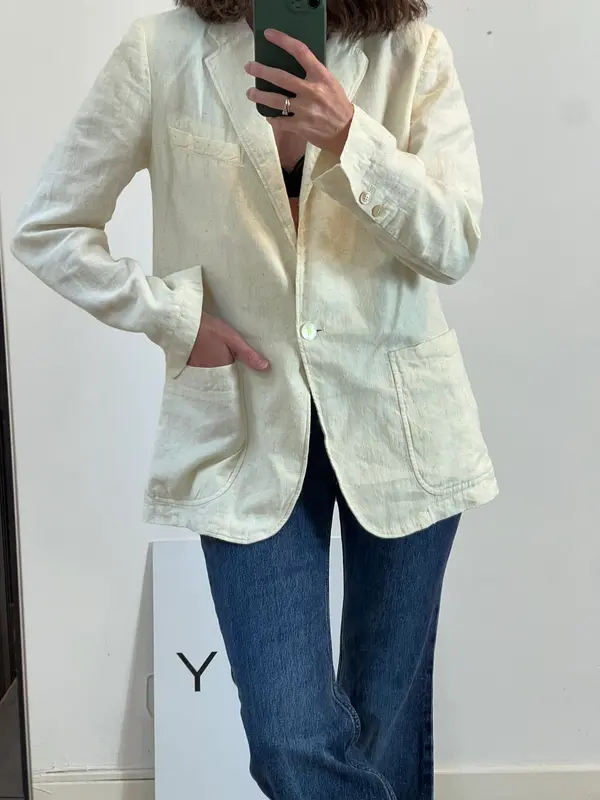 FORTE FORTE. Blazer beige detalle colores T.1 (s)