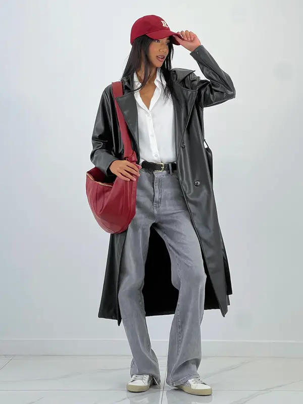 Gabardina efecto piel
