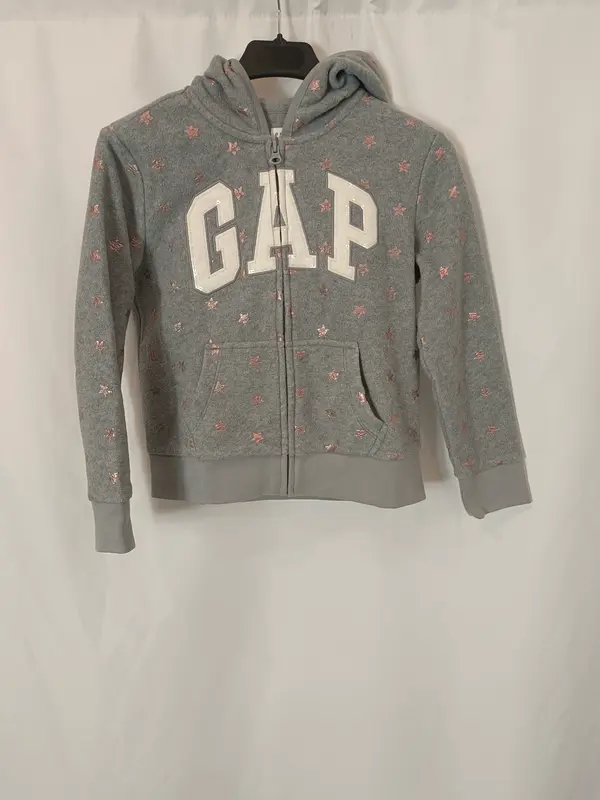GAP. Sudadera gris estrellas T.8 años