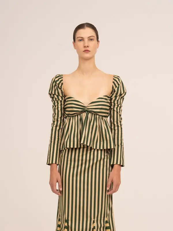 Garland Green Striped Top