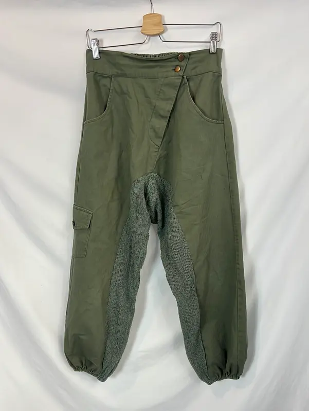 GITANNA. Pantalón verde doble textura Tm/l
