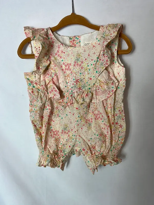 GOCCO. Ranita y capota estampado colores. T 3-6 meses