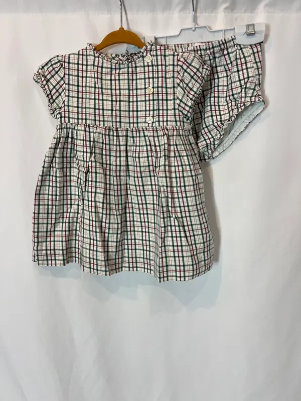 GOCCO. Vestido cuadros botones lateral. T 18-24 meses