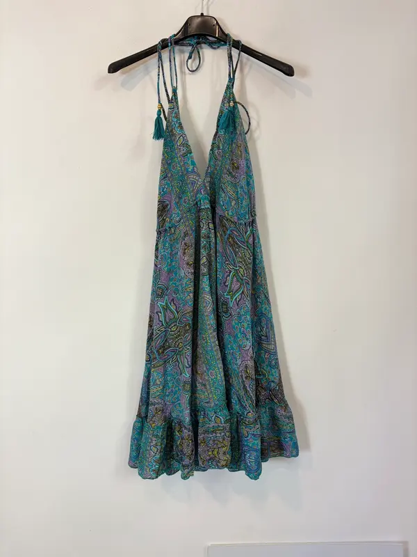 GOVIND. Vestido corto de seda estampado