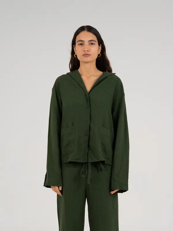 Grinch Green Linen Shirt