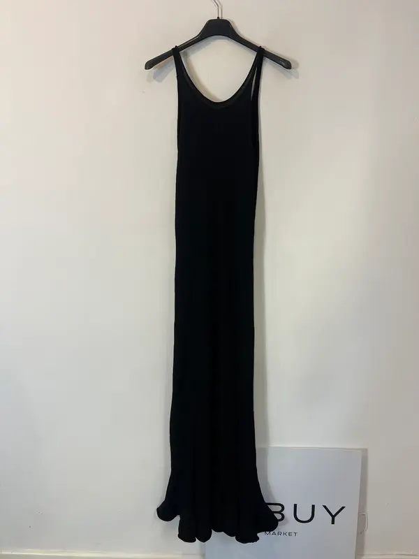 H&M EDITION. vestido negro largo canalé