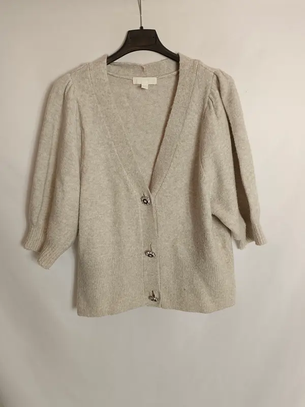 H&M. Jersey beige botones T.m