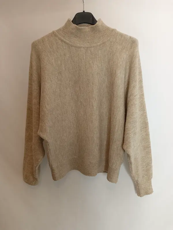 H&M.Jersey beige cuello perkins T.xs