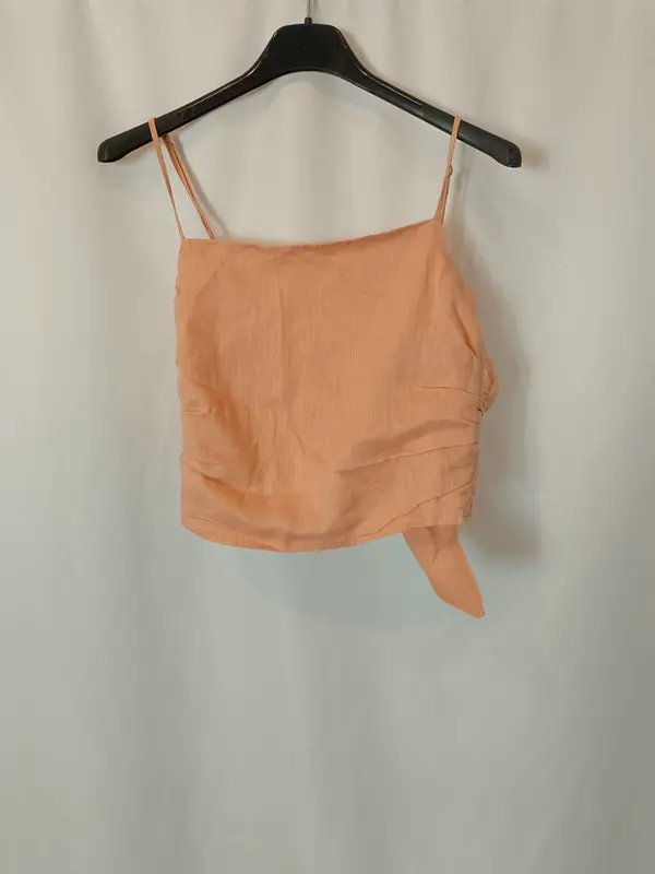 H&M. Top naranja lino T.xs