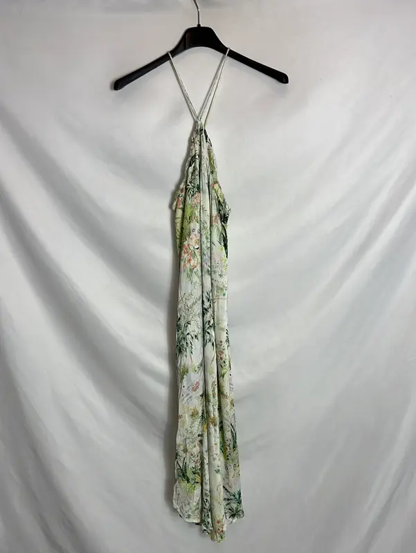 H&M. Vestido largo estampado T.34