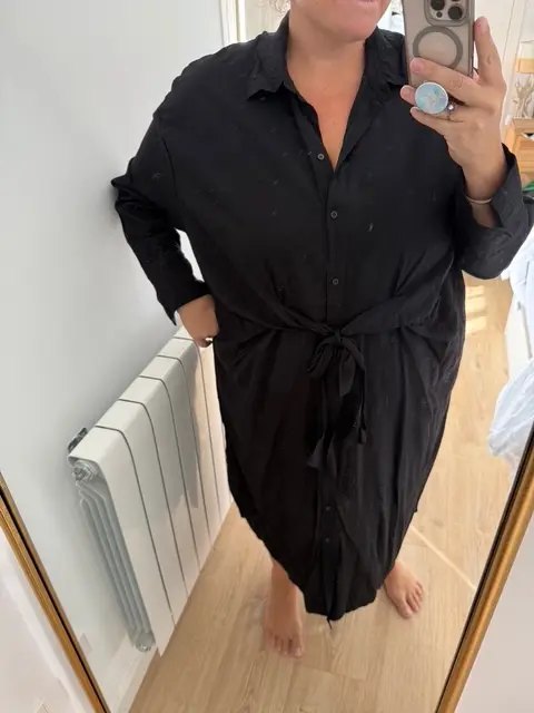 H&M. Vestido largo negro lazada T.xxl