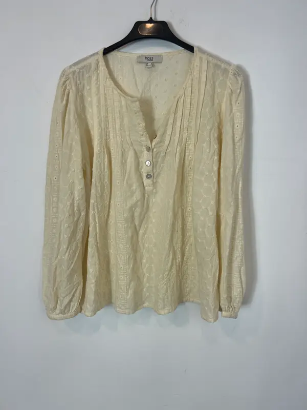INTROPIA. Blusa beige bordada T.m