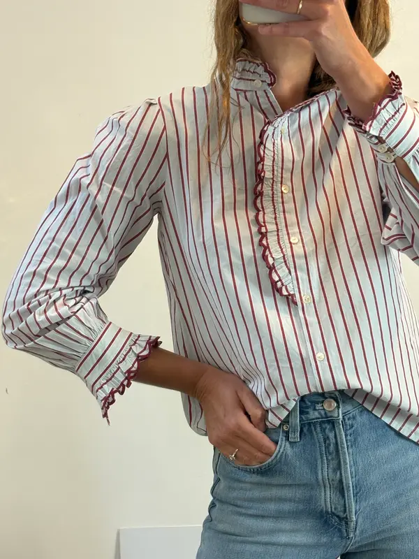 INTROPIA. Camisa raya detalle cuello