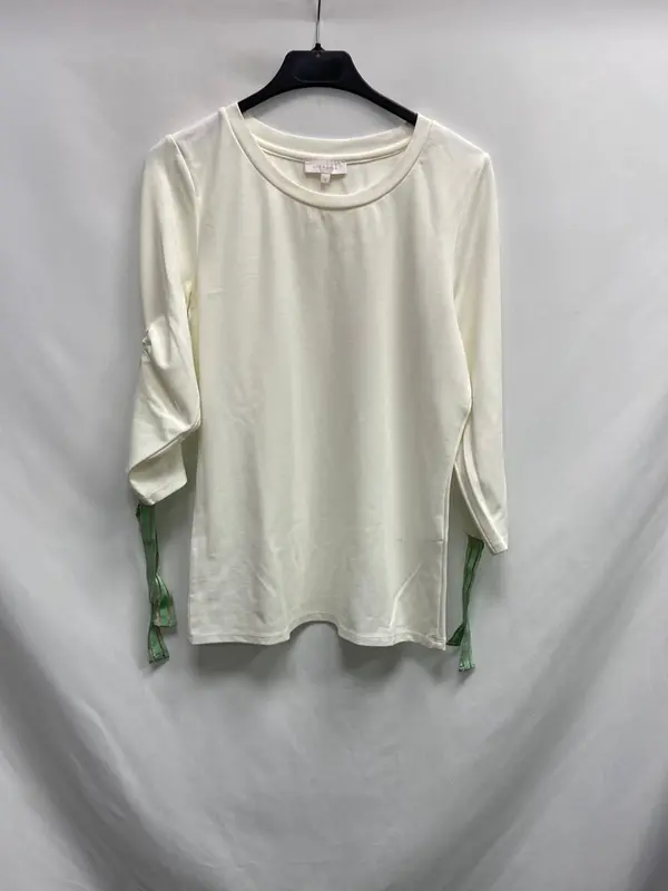 INTROPIA. Camiseta blanca lazada T.s