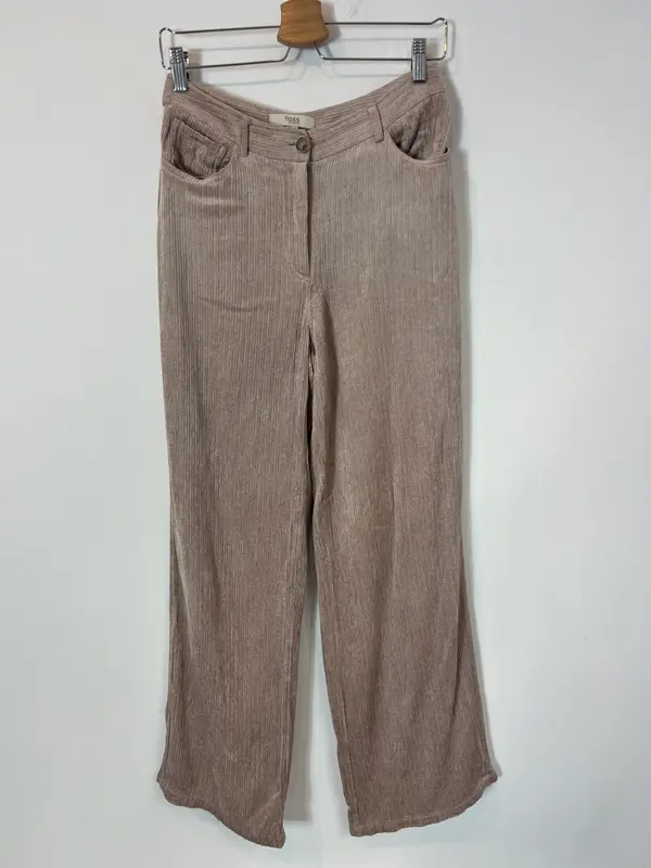 INTROPIA. Pantalón beige topo aterciopelado T.s