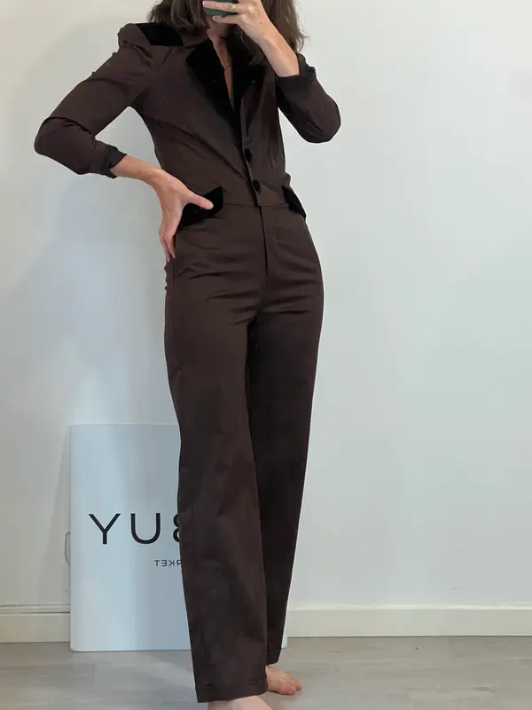 IQ COLLECTION. Mono marrón detalles terciopelo T.xs