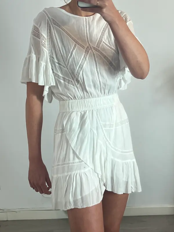 IRO. Vestido blanco detalles T.38