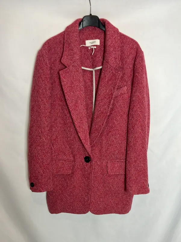 ISABEL MARANT ÉTOILE. Abrigo rosa jaspeado. T 34