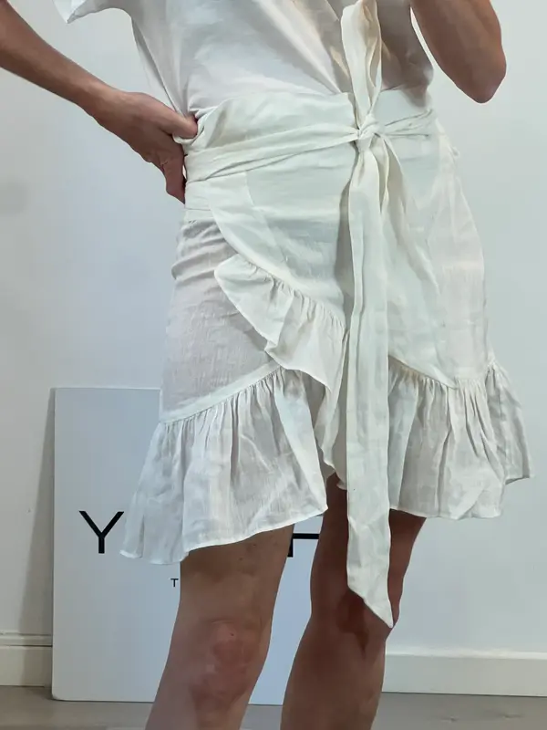 ISABEL MARANT ETOILÉ. Falda blanca lino T.36
