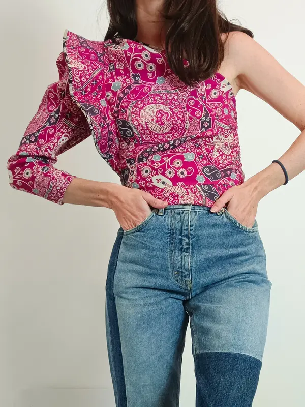 ISABEL MARANT ETOILE. Top estampado asimétrico T.34