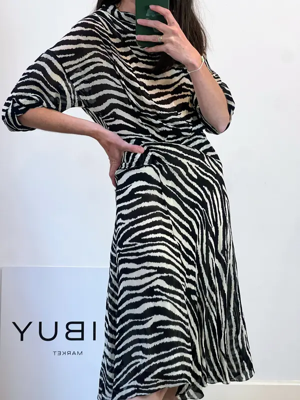 ISABEL MARANT ETOILE. Vestido fluido asimetrías bicolor