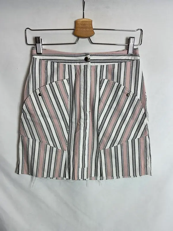 ISABEL MARANT . Falda corta denim rayas. T 34