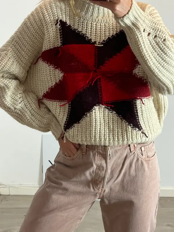 ISABEL MARANT. Jersey beige lana estrella. T 38